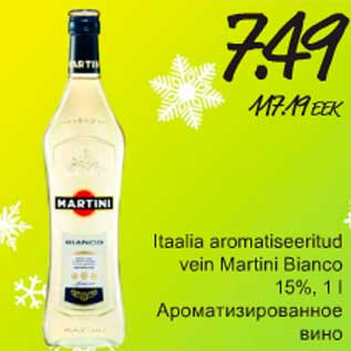 Allahindlus - Itaalia aromatiseeritud vein Martini Bianco