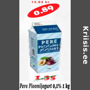 Allahindlus - Pere Ploomijogurt 0,1%,1kg