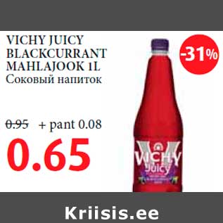 Allahindlus - VICHY JUICY BLACKCURRANT MAHLAJOOK 1L