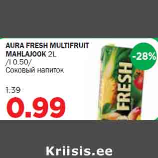 Allahindlus - AURA FRESH MULTIFRUIT MAHLAJOOK 2L