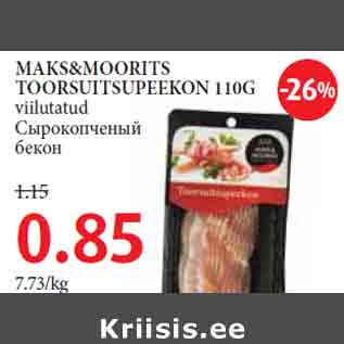 Allahindlus - MAKS&MOORITS TOORSUITSUPEEKON 110G viilutatud