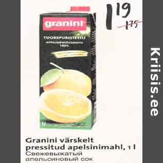 Allahindlus - Granini värskelt pressitud apelsinimahl, l l