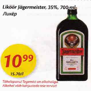 Allahindlus - Liköör Jägermeister З5%, 700 ml