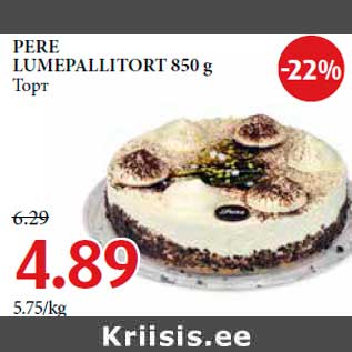 Allahindlus - PERE LUMEPALLITORT 850 g