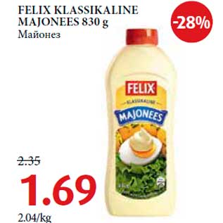 Allahindlus - FELIX KLASSIKALINE MAJONEES 830 g