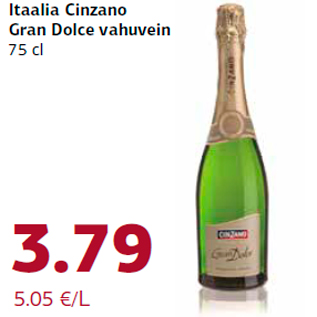 Allahindlus - Itaalia Cinzano Gran Dolce vahuvein 75 cl