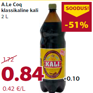 Allahindlus - A.Le Coq klassikaline kali 2 L