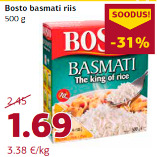 Allahindlus - Bosto basmati riis 500 g