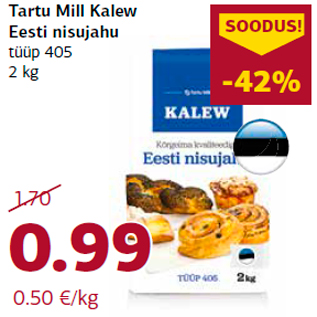 Allahindlus - Tartu Mill Kalew Eesti nisujahu