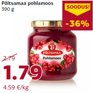 Allahindlus - Põltsamaa pohlamoos 390 g