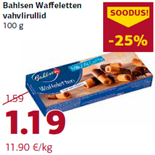 Allahindlus - Bahlsen Waff eletten vahvlirullid 100 g