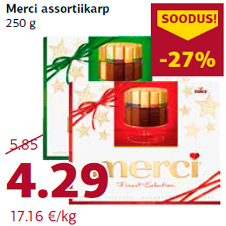 Allahindlus - Merci assortiikarp 250 g