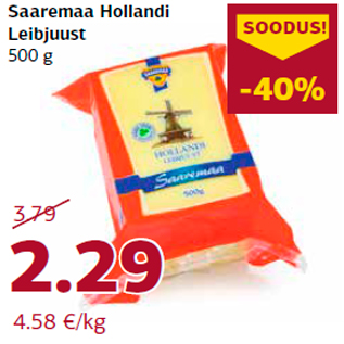 Allahindlus - Saaremaa Hollandi Leibjuust 500 g