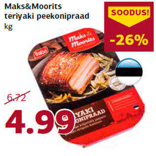 Allahindlus - Maks&Moorits teriyaki peekonipraad kg