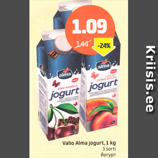 Allahindlus - Valio Alma jogurt, 1 kg