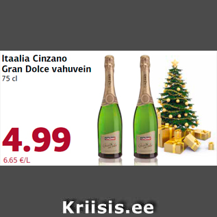 Allahindlus - Itaalia Cinzano Gran Dolce vahuvein 75 cl