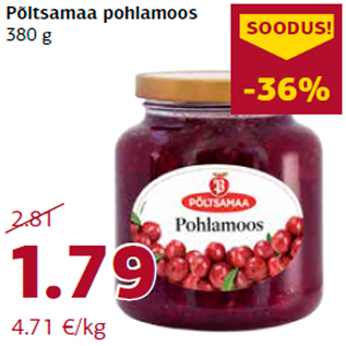 Allahindlus - Põltsamaa pohlamoos 380 g