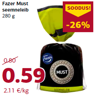 Allahindlus - Fazer Must seemneleib 280 g