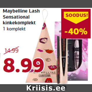 Allahindlus - Maybelline Lash Sensational kinkekomplekt