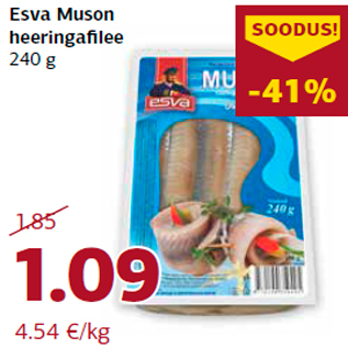 Allahindlus - Esva Muson heeringafilee 240 g