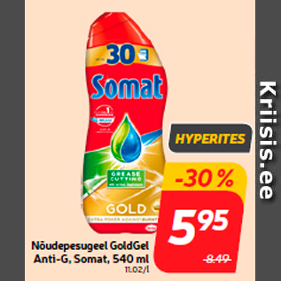 Allahindlus - Nõudepesugeel GoldGel Anti-G, Somat, 540 ml