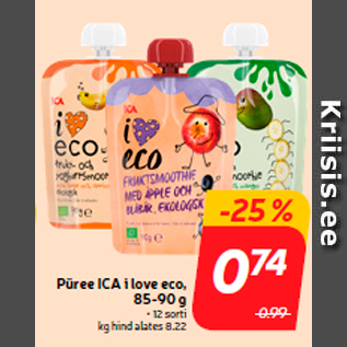 Allahindlus - Püree ICA i love eco, 85-90 g