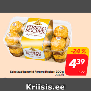 Allahindlus - Šokolaadikommid Ferrero Rocher, 200 g