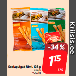 Allahindlus - Soolapulgad Rimi, 125 g