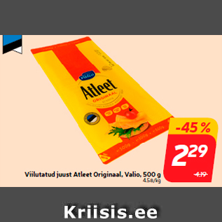 Allahindlus - Viilutatud juust Atleet Originaal, Valio, 500 g