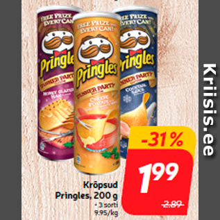 Allahindlus - Krõpsud Pringles, 200 g