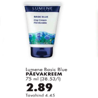 Allahindlus - Lumene Basic Blue päevakreem