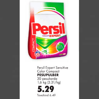 Allahindlus - Persil Expert Sensitive Color Compact pesupulber