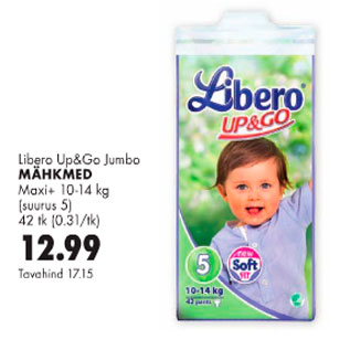 Allahindlus - Libero Up&Go Jumbo mähkmed