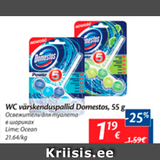 Allahindlus - WC värskenduspallid Domestos, 55 g