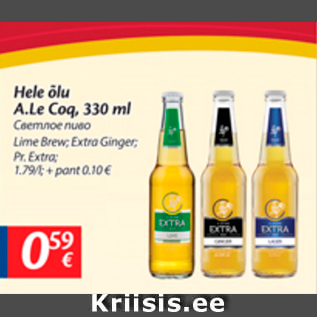 Allahindlus - Hele õlu A.Le Coq, 330 ml