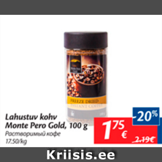 Allahindlus - Lahustuv kohv Monte Pero Gold, 100 g