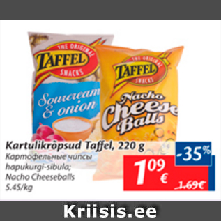 Allahindlus - Kartulikrõpsud Taffel, 220 g