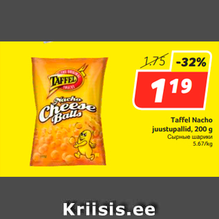 Allahindlus - Taffel Nacho juustupallid, 200 g