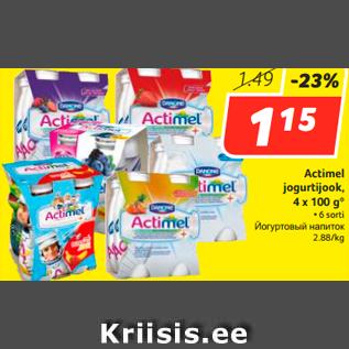 Allahindlus - Actimel jogurtijook, 4 x 100 g*