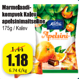 Allahindlus - Marmelaadikompvek Kalev apelsinimaitseline