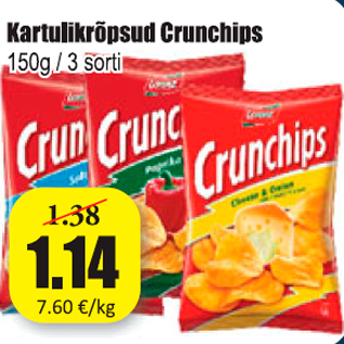 Allahindlus - Kartulikrõpsud Grunchips