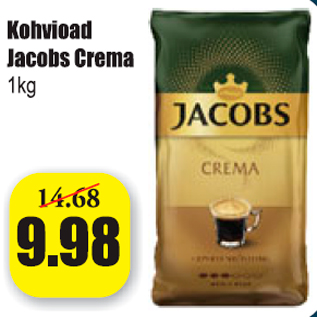 Allahindlus - Kohvioad Jacobs Crema 1 kg