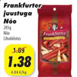 Allahindlus - Frankfurter juustuga Nõo, 285g