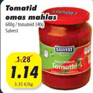 Allahindlus - Tomatid omas mahlas, 680g/tomatid 340g