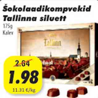 Allahindlus - Šokolaadikompvekid Tallinna siluett, 175g