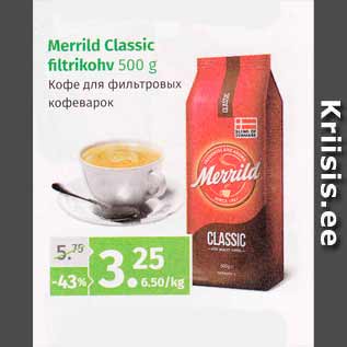 Allahindlus - Merrild Classic filtrikohv, 500 g