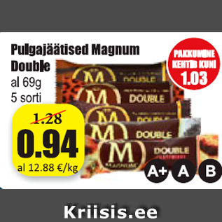 Allahindlus - Pulgajäätised Magnum Double