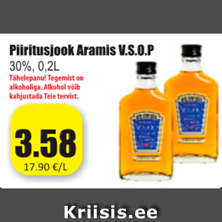 Allahindlus - Piiritusjook Aramis V.S.O.P.