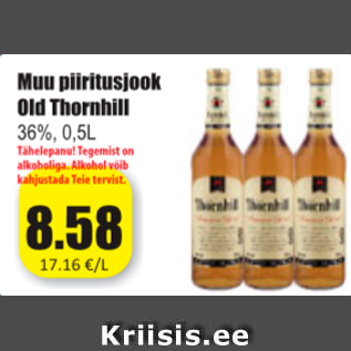 Allahindlus - Muu piiritusjook Old Thornhill