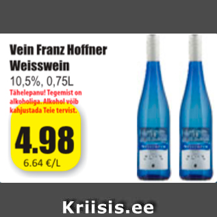 Allahindlus - Vein Franz Hottner Weisswein